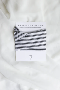White With Black Stripes Headwrap