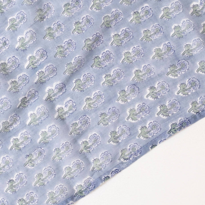 Malin Blue Block Printed Scarf GMS23