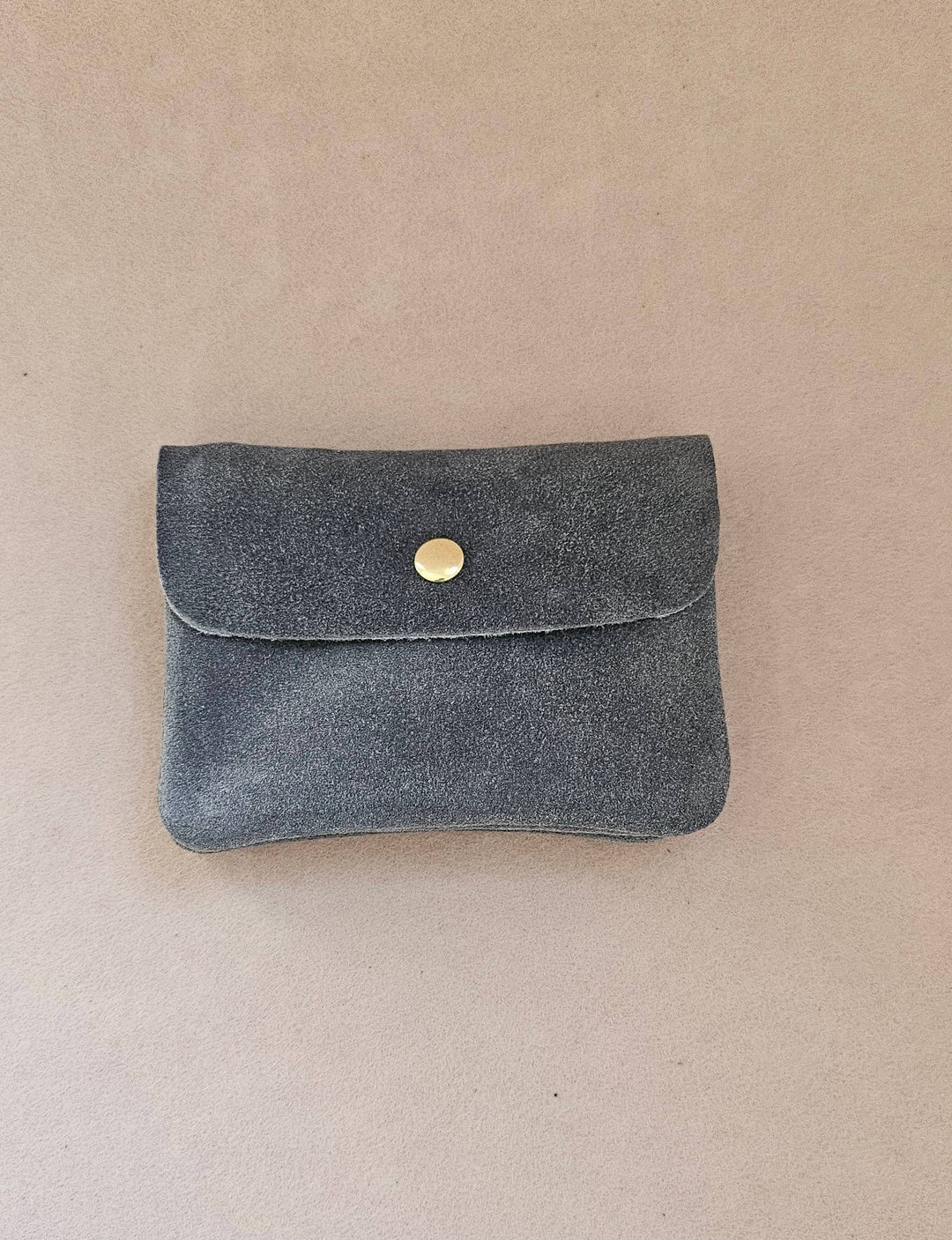 Kangood suede-effect leather coin purse: Amande daim