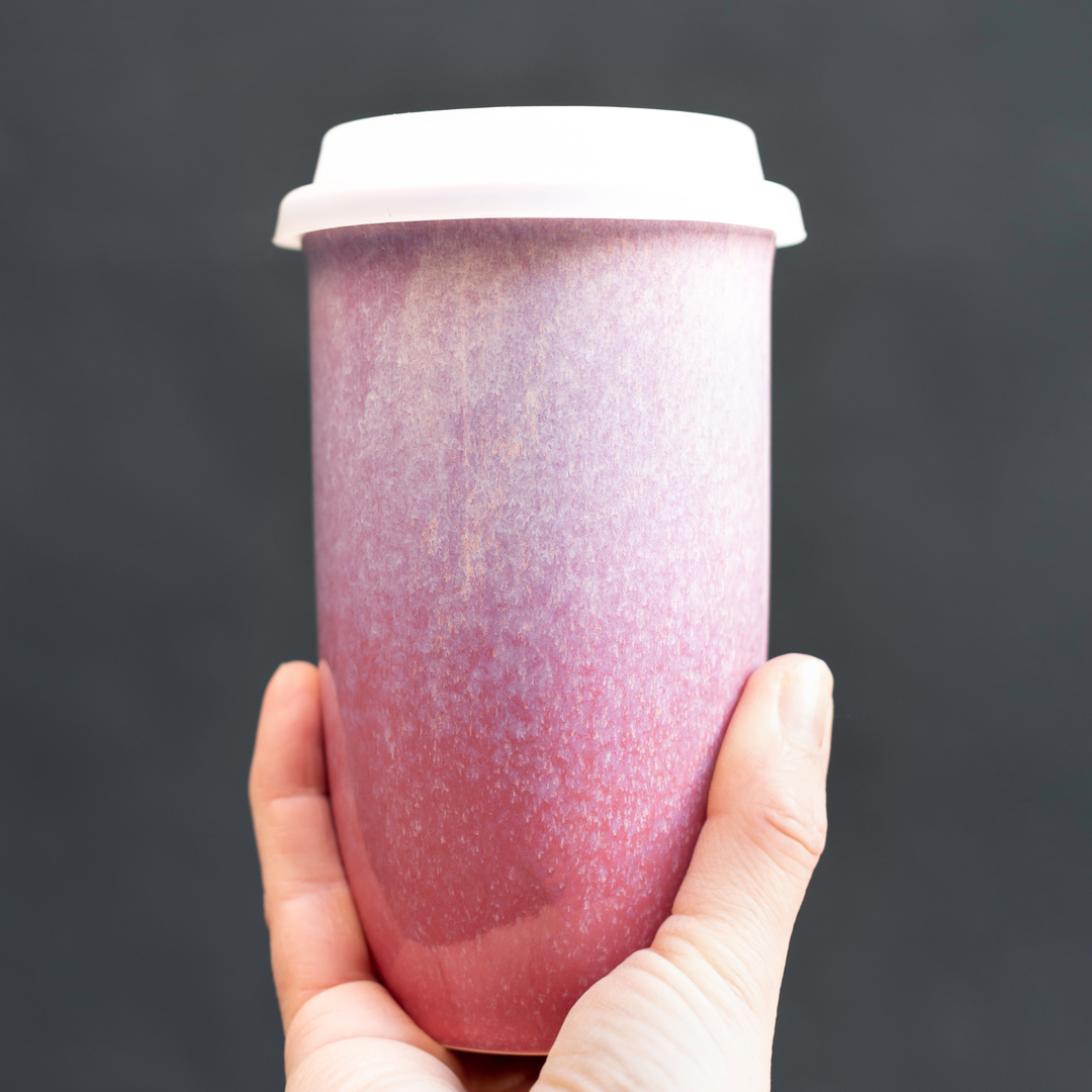 Astral Bloom Ceramic Travel Mug – 12oz Reusable Cup NV27