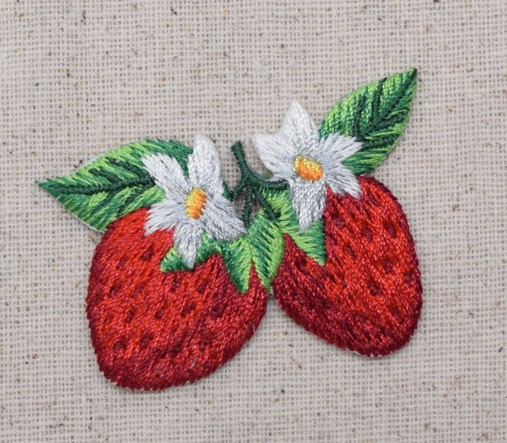 Double Strawberry, Two Strawberries, Fruit, Iron on Patch