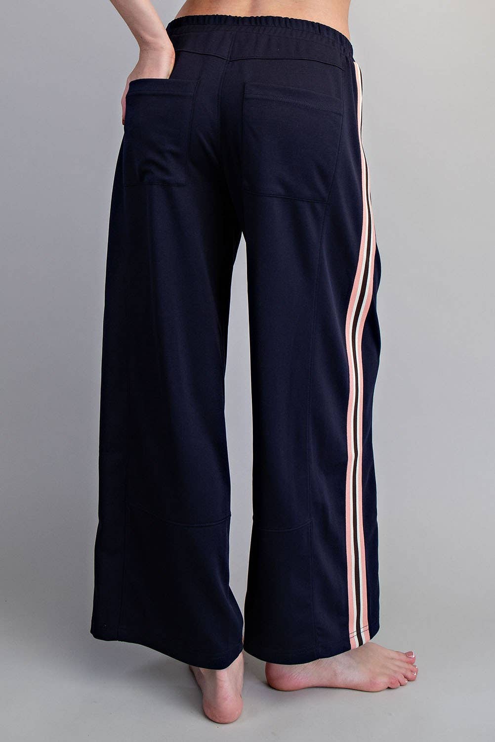 SIDE STRIPE ELASTIC WAIST SPORTY PANTS