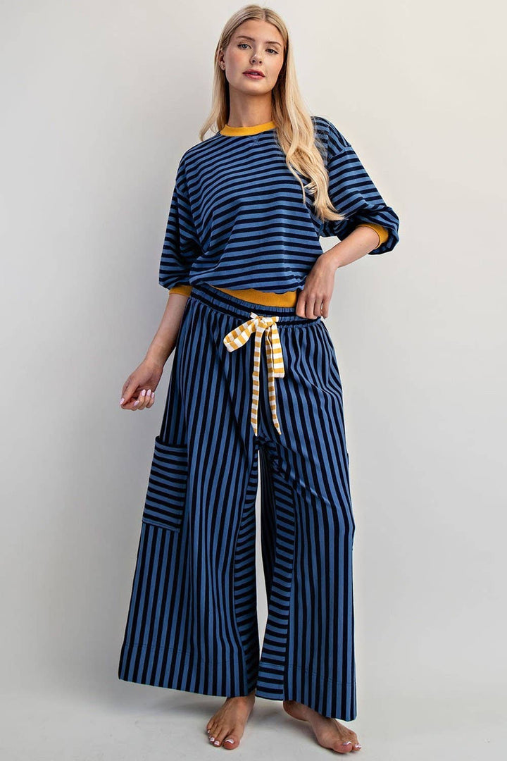 PL7632 - STRIPED SIDE POCKET PANTS