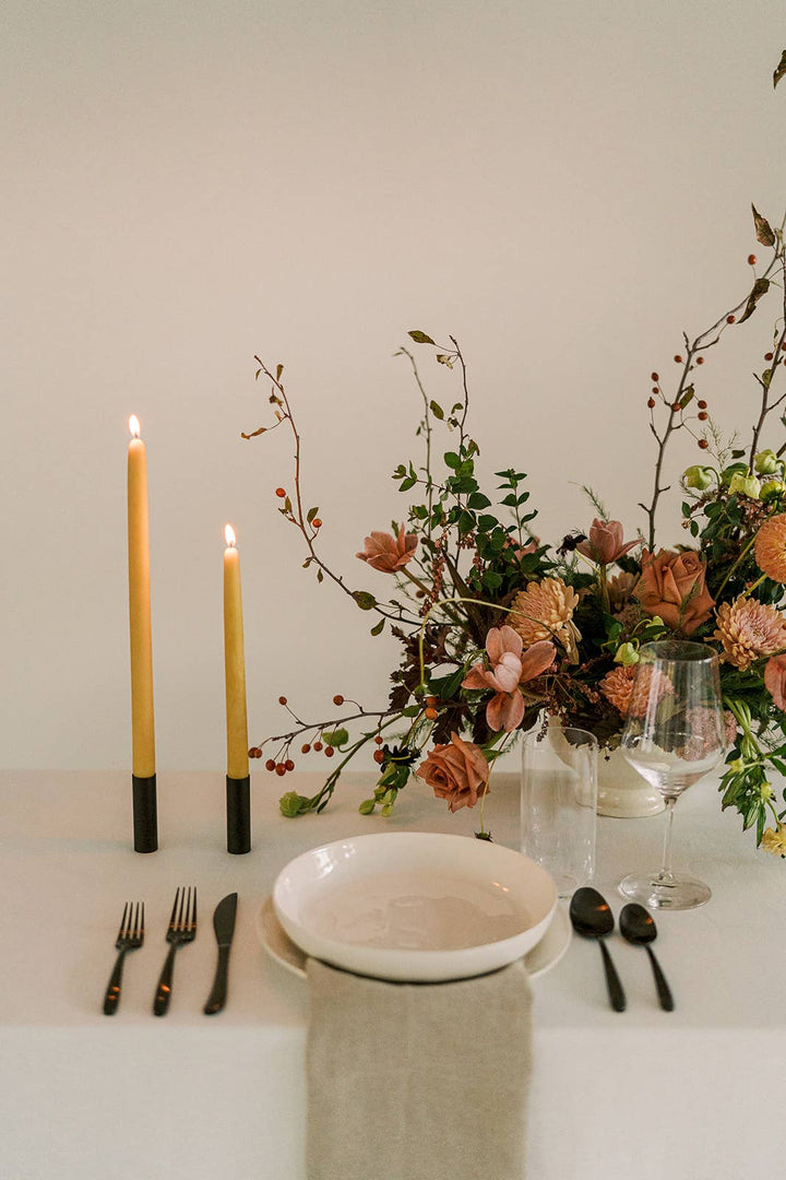 Natural Gold | Dipped Beeswax Taper Candles | All Natural