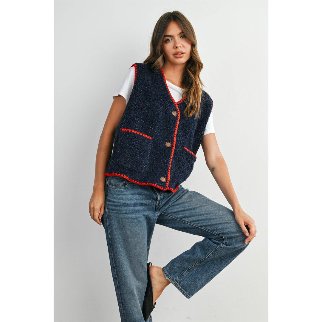 Confetti Contrast-Trimmed  Vest - BMJ89