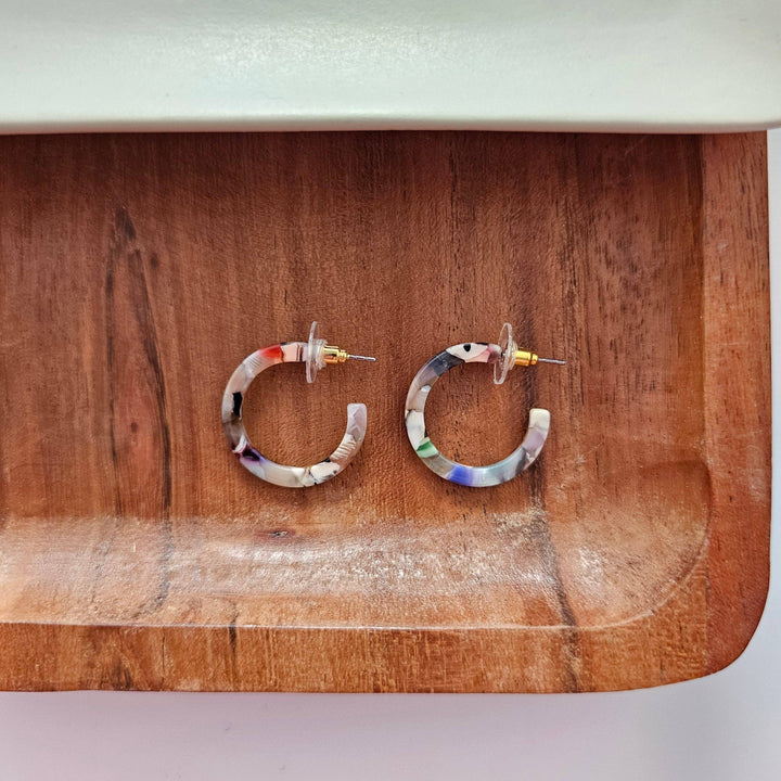 Cam Mini Hoops - Multicolor // Earrings, Gifts, Jewelry, Fall SS602
