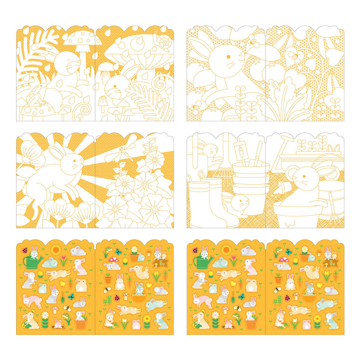 Coloring Book With Stickers: Bunnies