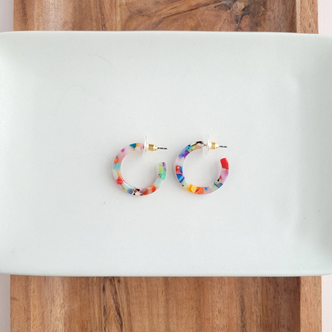 Cam Mini Hoops - Fiesta // Jewelry, Earrings, Best Seller, Gift SS524