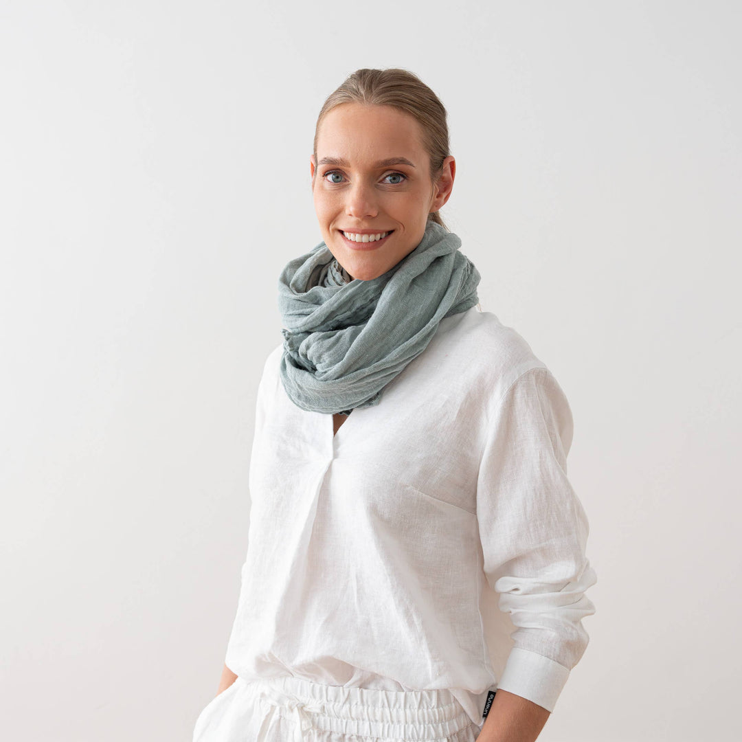 Garza Linen Scarf STORMY SEA LM223