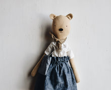 Load image into Gallery viewer, Agatha the Bear Doll- Chambray skirt