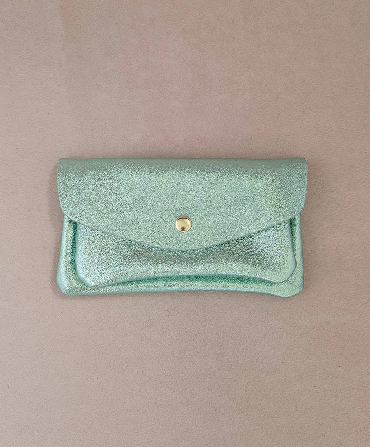 Kangaroo double pocket leather wallet Sky RM37