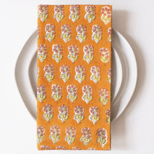 Load image into Gallery viewer, Malin Gold Block Printed Napkins - set of 4 GM13