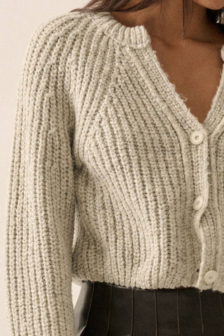 Confetti Button-Front Cardigan Sweater UT28