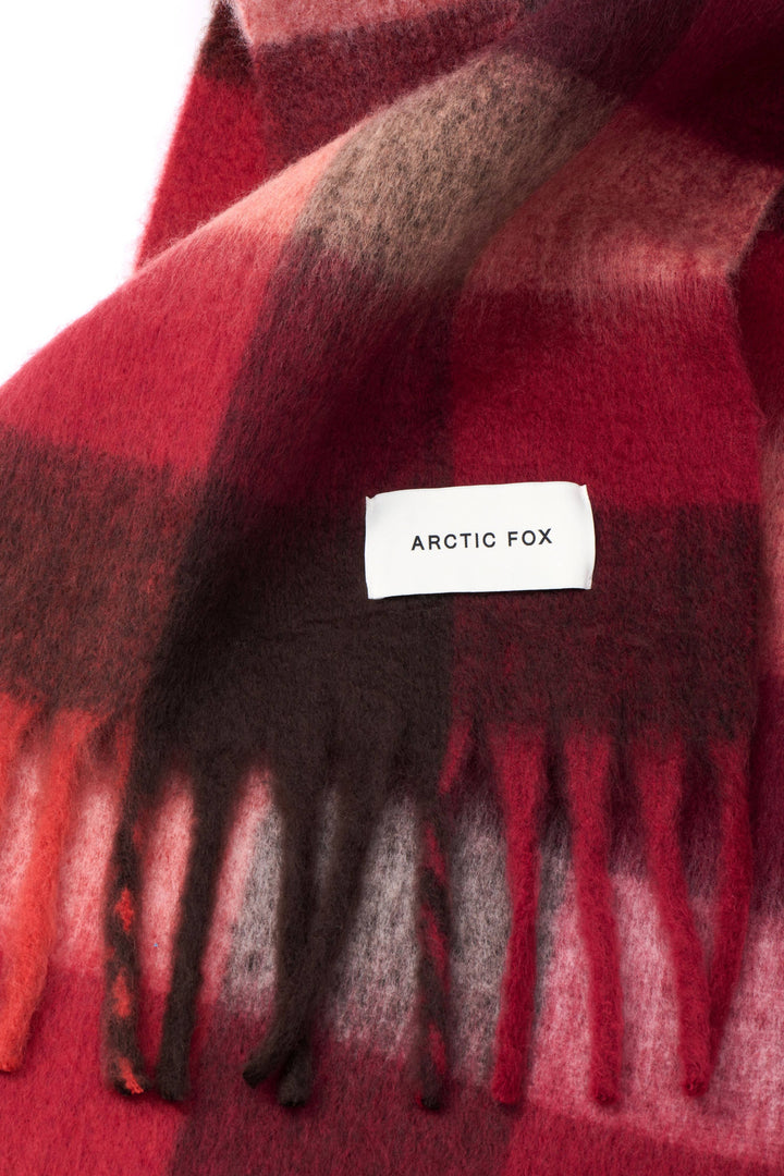 The Reykjavik Scarf - 100% Recycled - Burgundy check - FW26