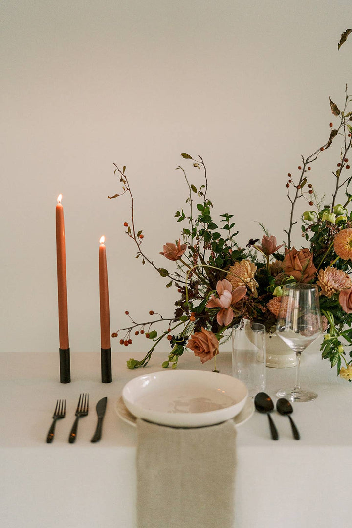 Terra Cotta | Dipped Beeswax Taper Candles | All Natural