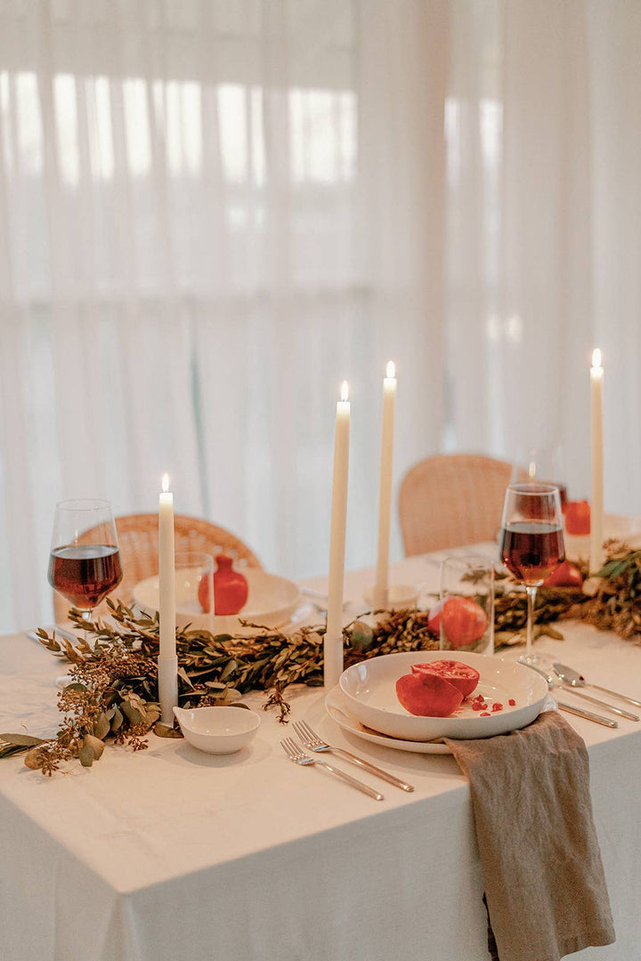 Natural White | Dipped Beeswax Taper Candles | All Natural