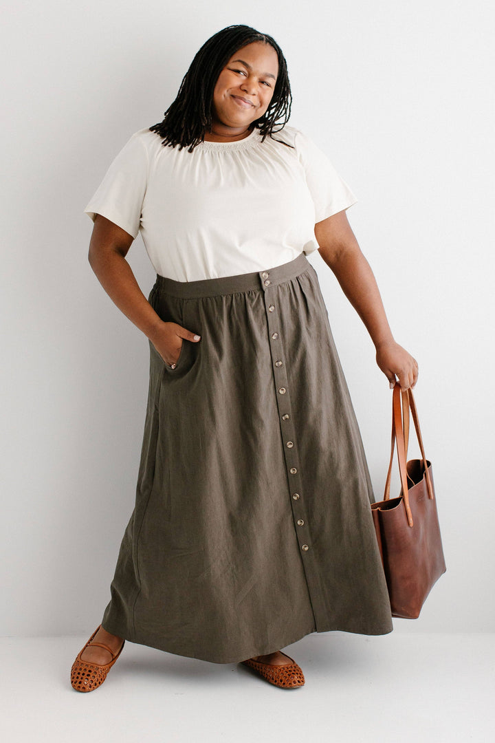Tirzah Button Front Maxi Skirt MSE22