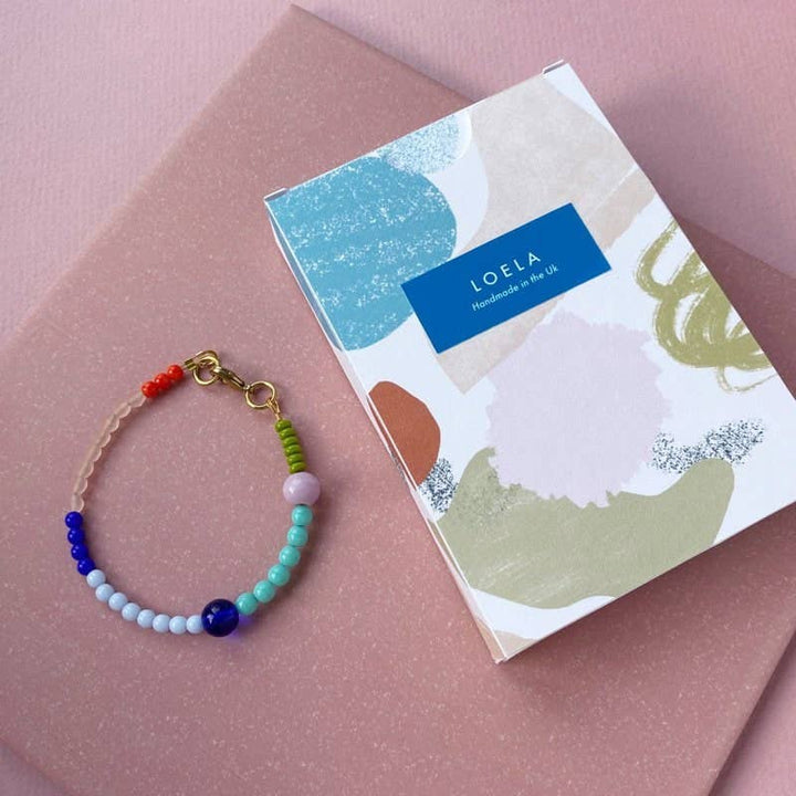 Colourful Beaded Bracelet, Multicolour Statement Bracelet LAB2