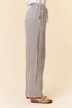Load image into Gallery viewer, LINEN BLEND STRIPE WIDE LEG PANTS