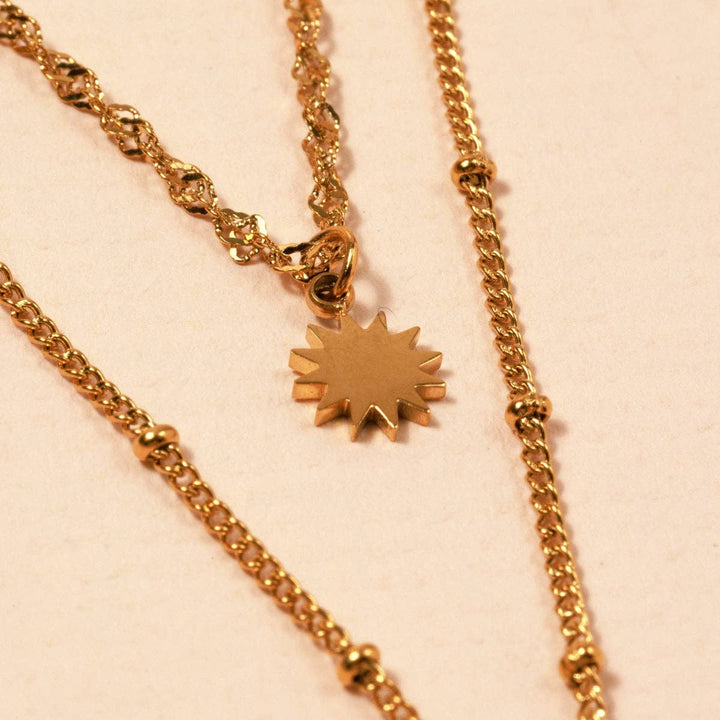 18K Gold Plated Stainless Steel Layered Necklace FRN23