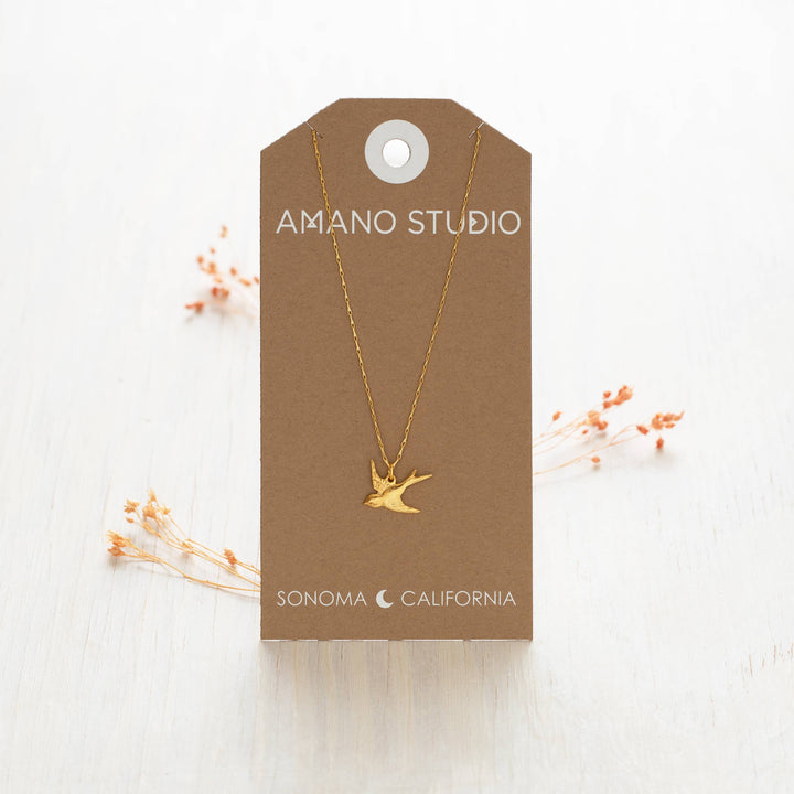 Tiny Swallow Bird Necklace AS29