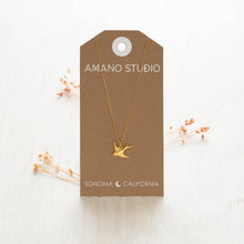 Load image into Gallery viewer, Tiny Swallow Bird Necklace AS29