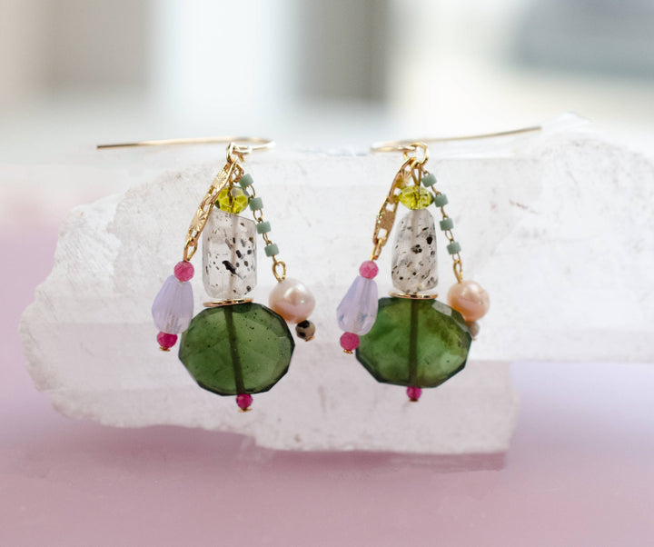 Gemstone Dangle Earrings JM523