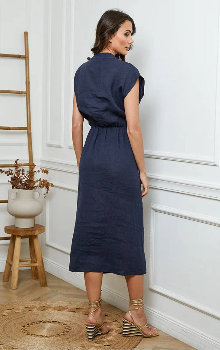 Long dresses in 100% Linen LL6085