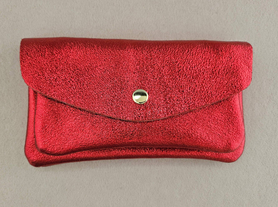 Kangaroo double pocket cowhide leather wallet: Navy RM22