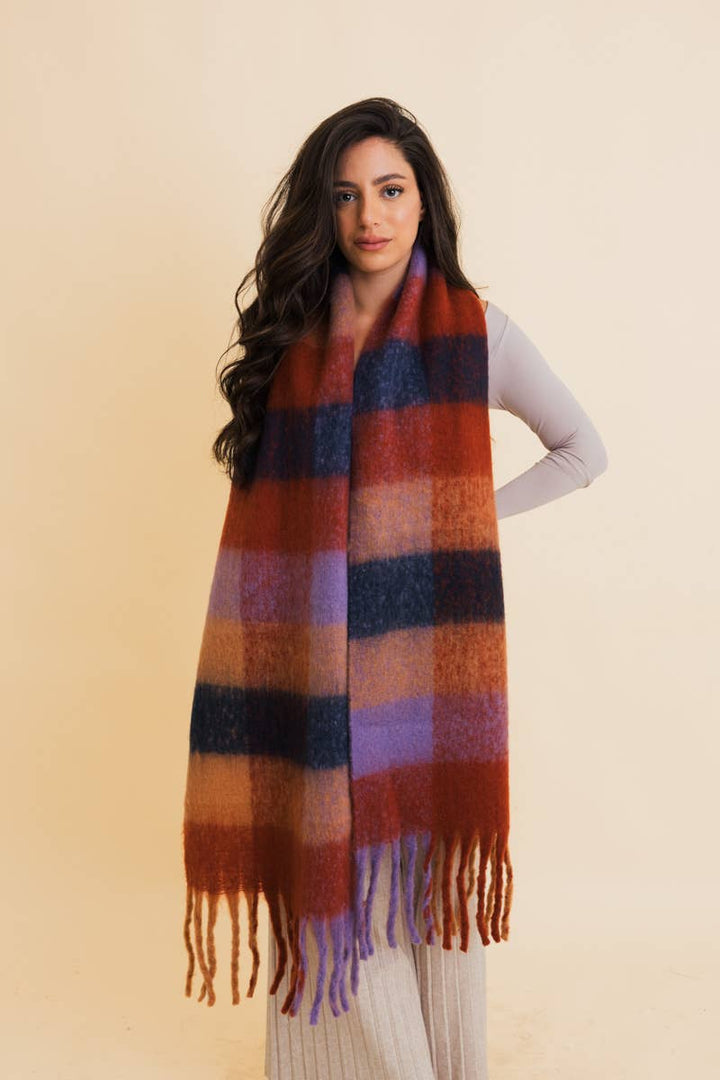 Cozy Breeze Oversized Fringe Scarf - Fall &amp; Winter Essential LT223
