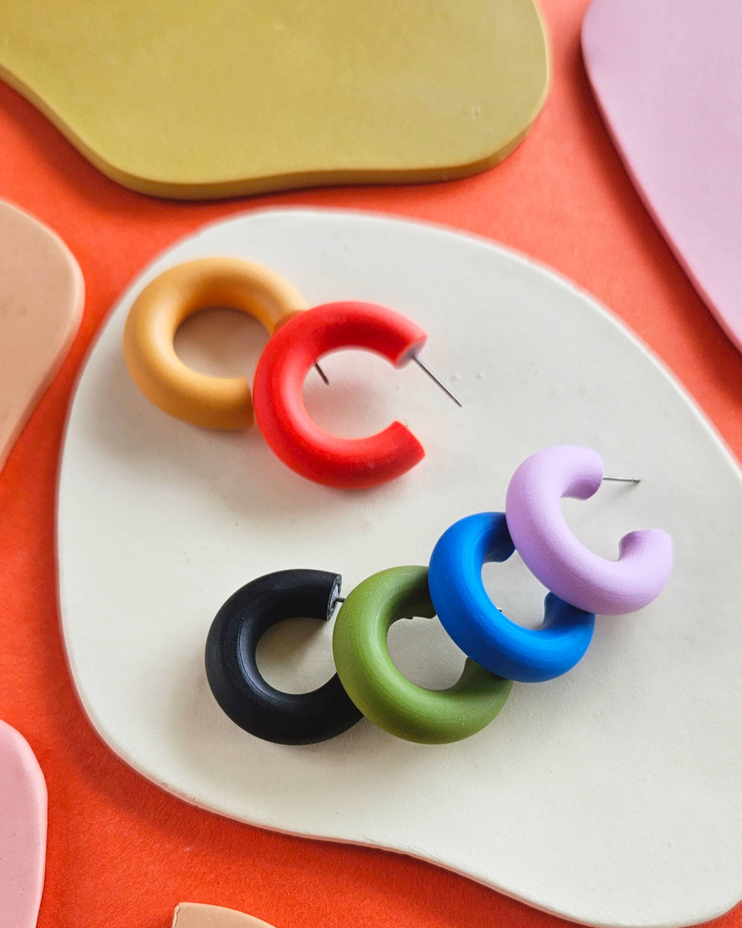 Polymer Clay Chunky Mini Hoop by Made by Maeberry 1" Hoop