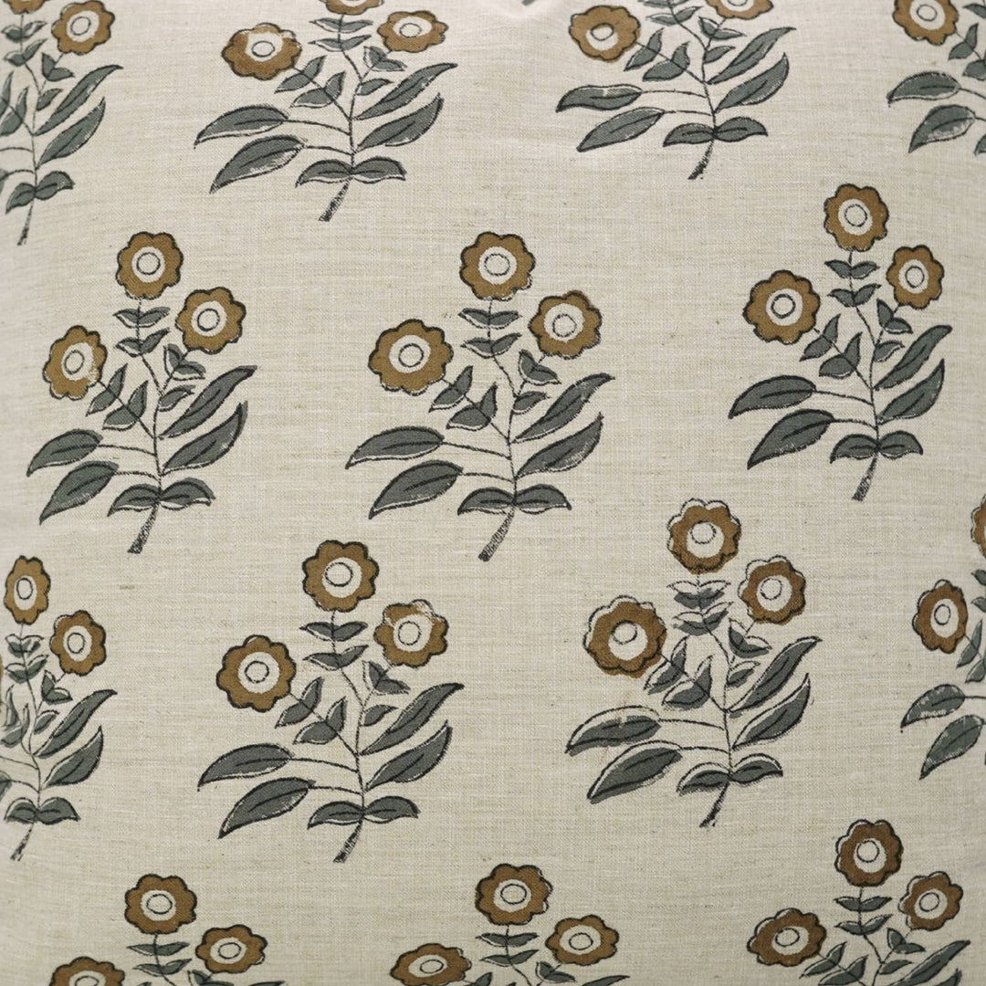 Stylish Block Print Linen Blend Cushion Cover - Neha FB06