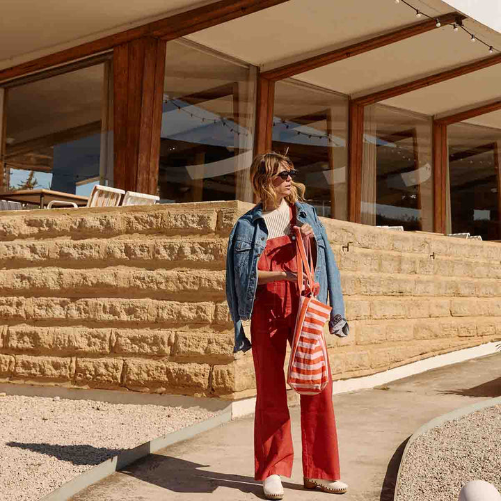 ELISABETH TOTE BAG STRIPES TOMATO / CANDY