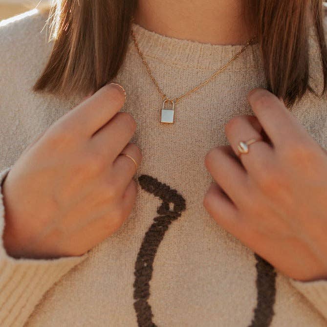 Newport Gold Filled Lock Necklace MA22