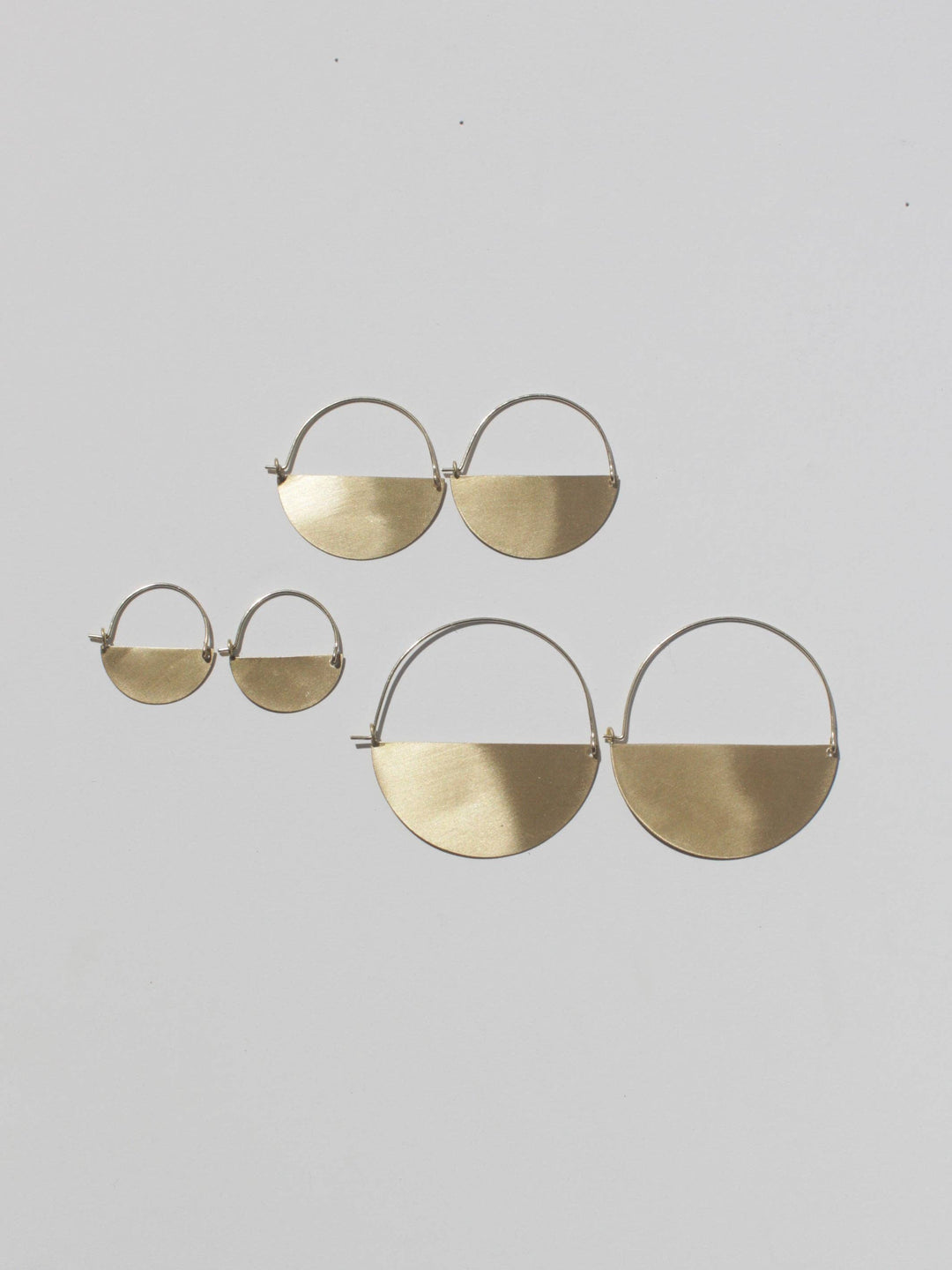 RK10 Matte Gold Half Moon Earrings