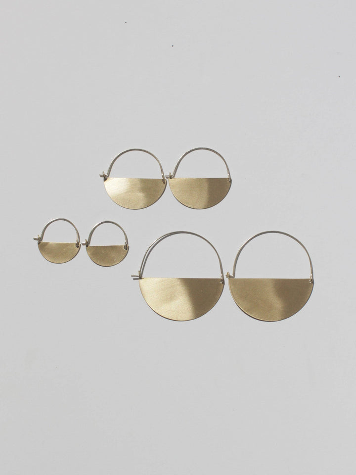 RK10 Matte Gold Half Moon Earrings