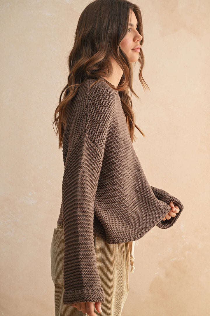 T2694   ROUND NECK SWEATER KNITTED TOP