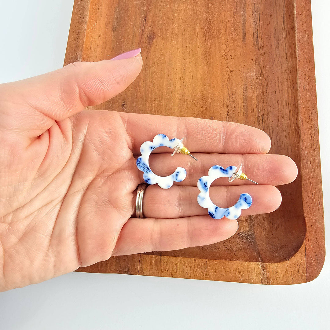 Flora Mini Hoops - Greek Goddess Blue // Flower Summer SS527