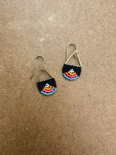 Load image into Gallery viewer, Beaded Arch Earrings - Black Rainbow