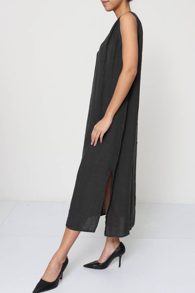 Sleeveless Short Dresses in 100% Linen LL776