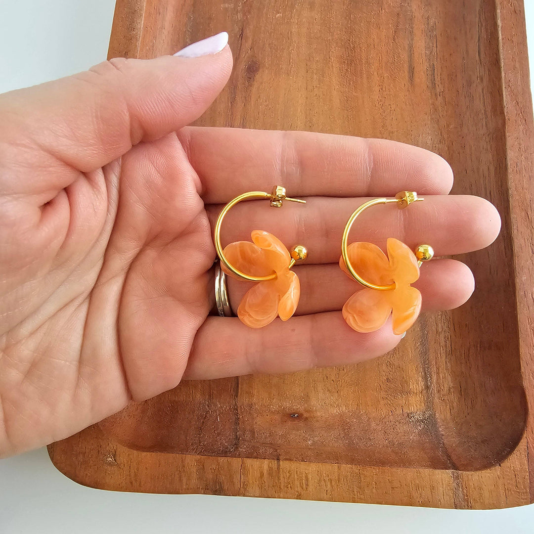 Primrose Hoops - Tangerine Orange // Spring, Summer Jewelry