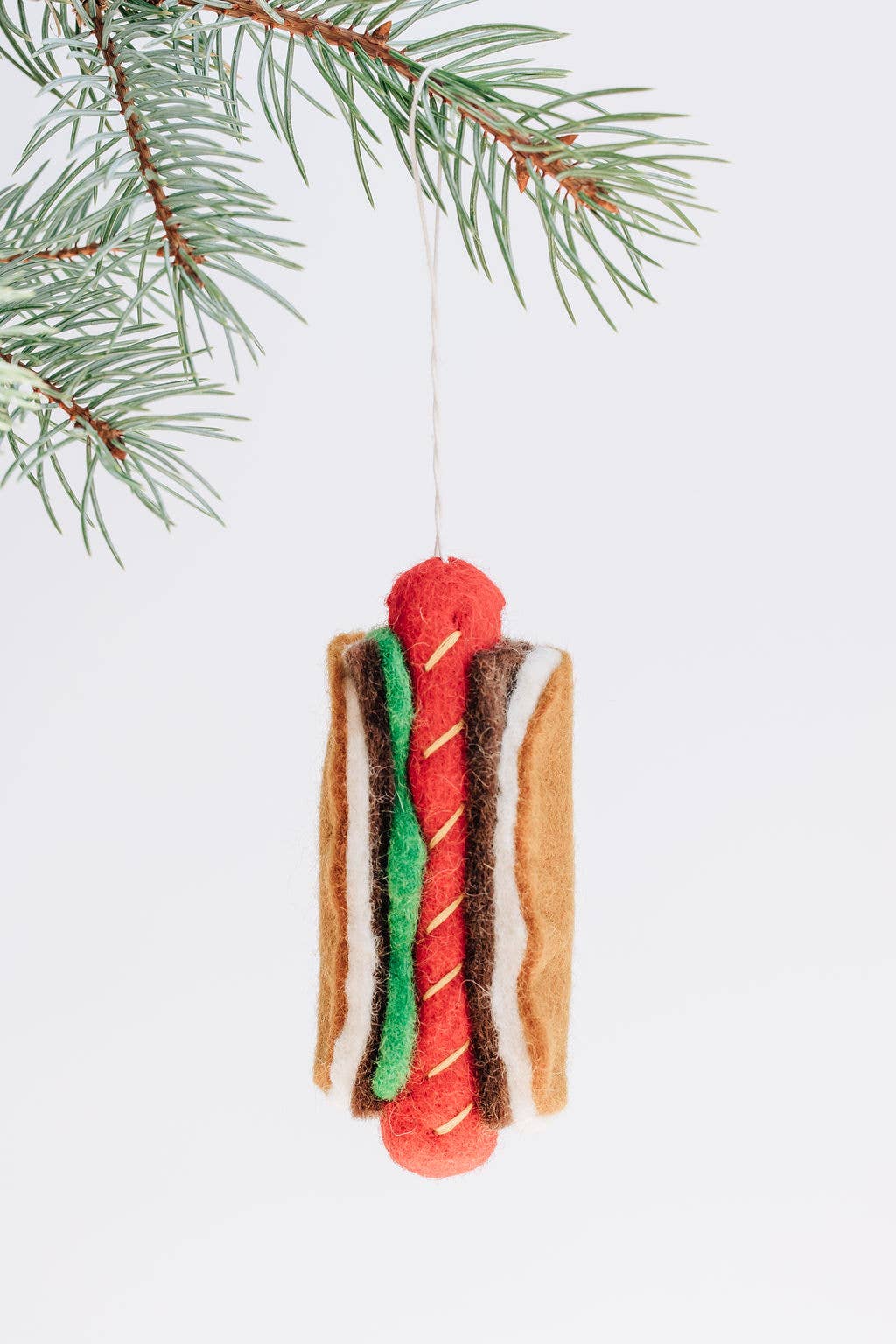 Handmade Hot Dog Felt Ornament NV25