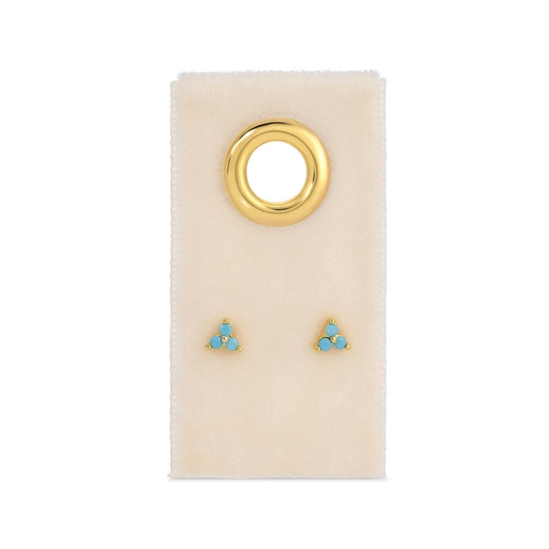 Light Blue Triple Cluster Studs on Velvet Tag SP679