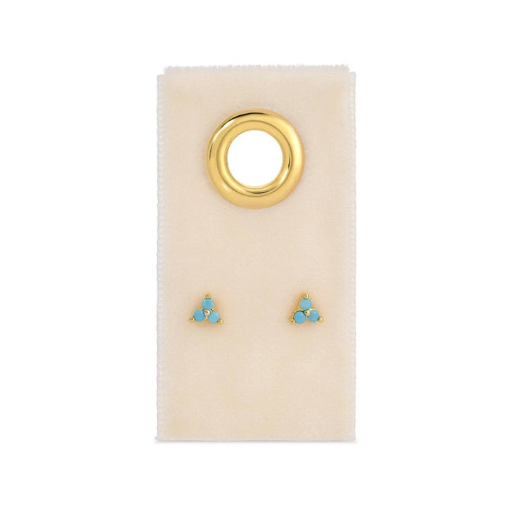 Light Blue Triple Cluster Studs on Velvet Tag SP679