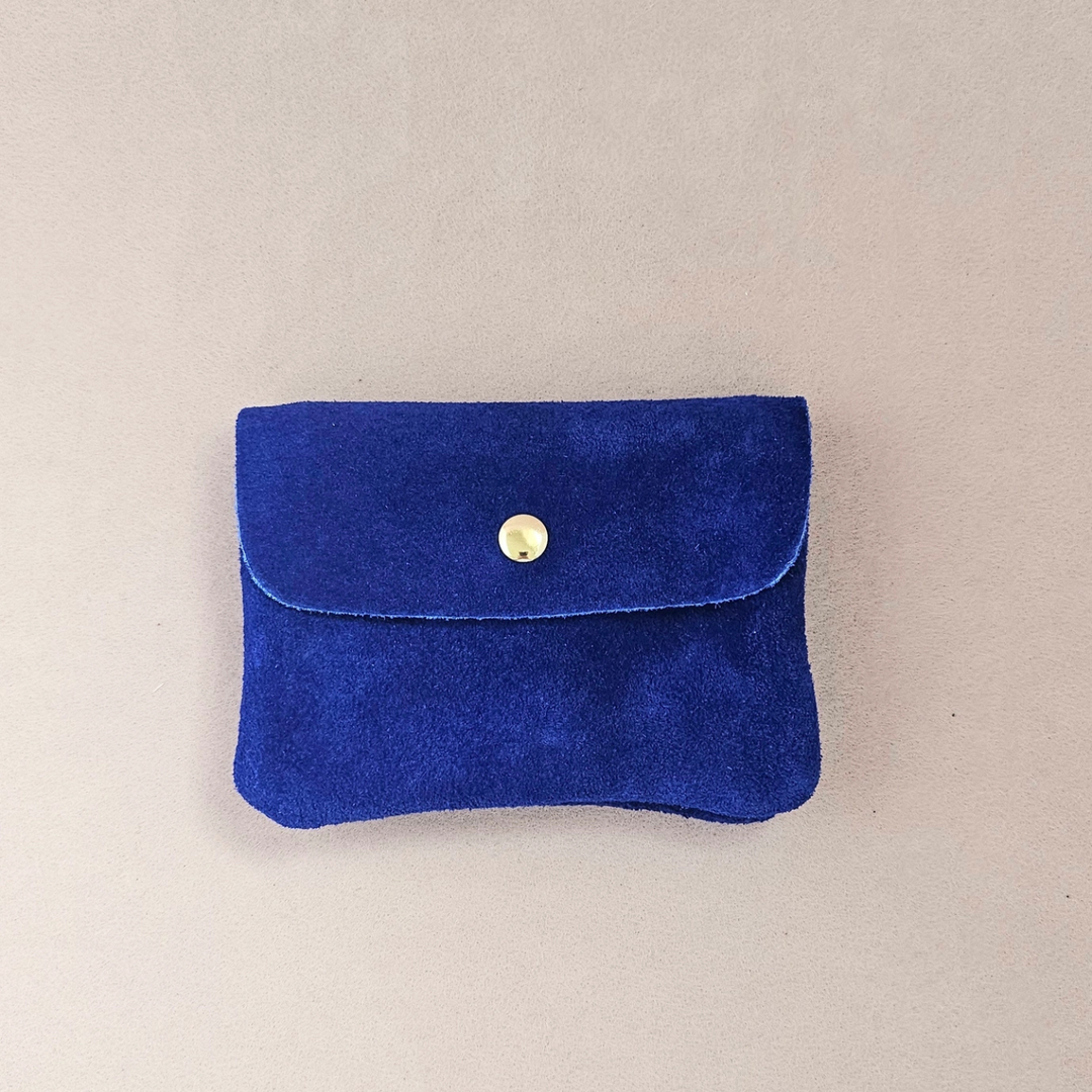 Kangood suede-effect leather coin purse: Amande daim