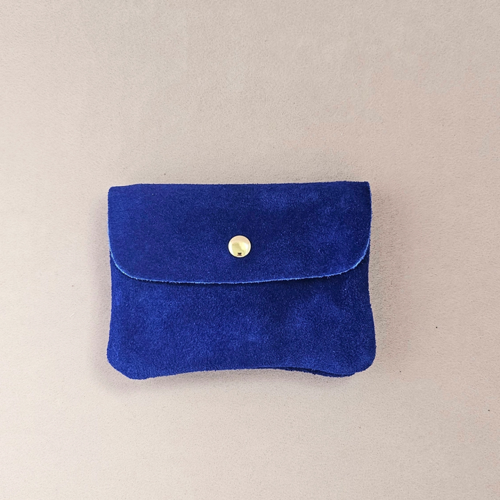Kangood suede-effect leather coin purse: Pearl grey