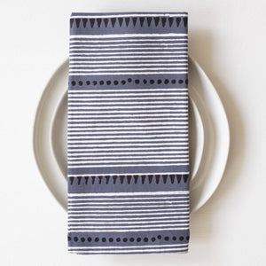 Laya Blue Block Printed Napkins - set of 4