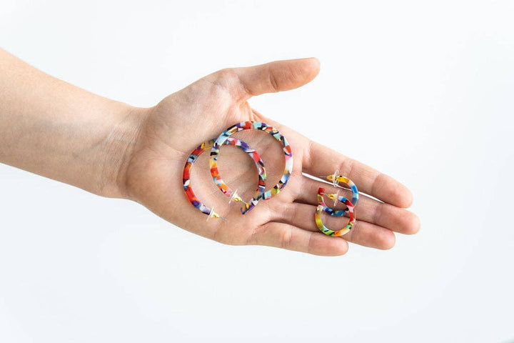 Cam Mini Hoops - Fiesta // Jewelry, Earrings, Best Seller, Gift SS524