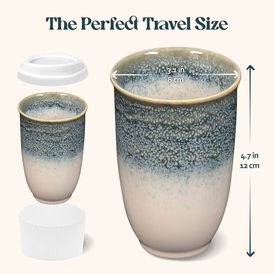Glacier Ceramic Travel Cup 12oz | Coffee Shop Essentials NV45