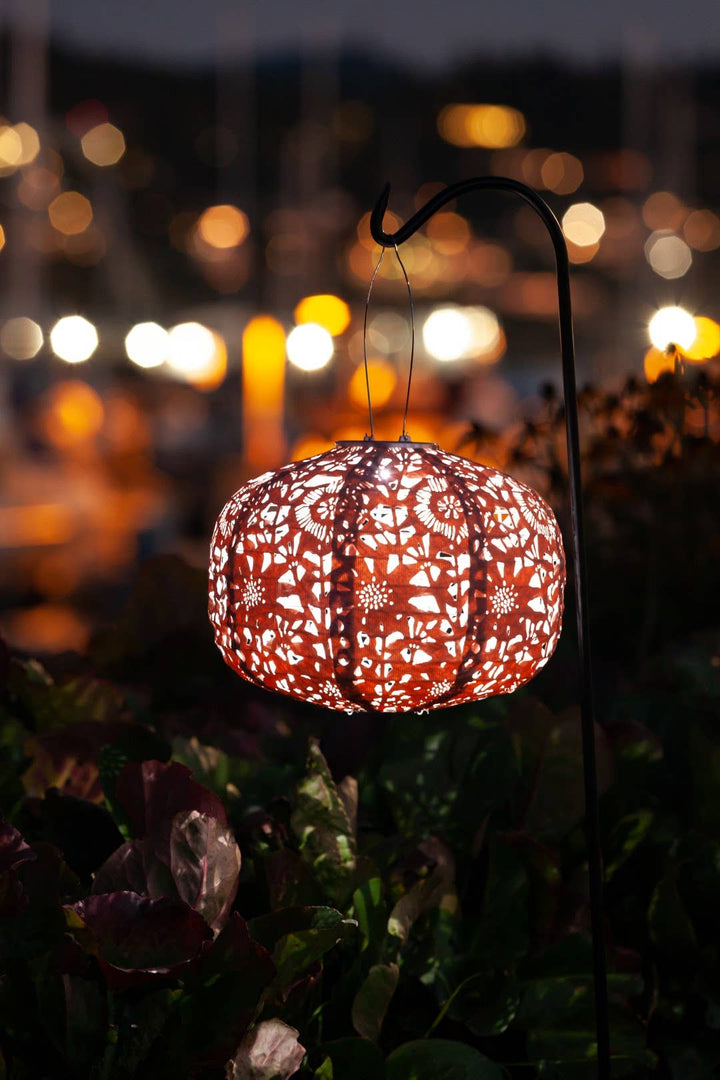 Stella Square Sunflower 11" Solar Lantern - Clay